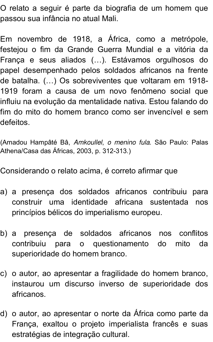 Questão 56 no caderno Q da UNICAMP 2015