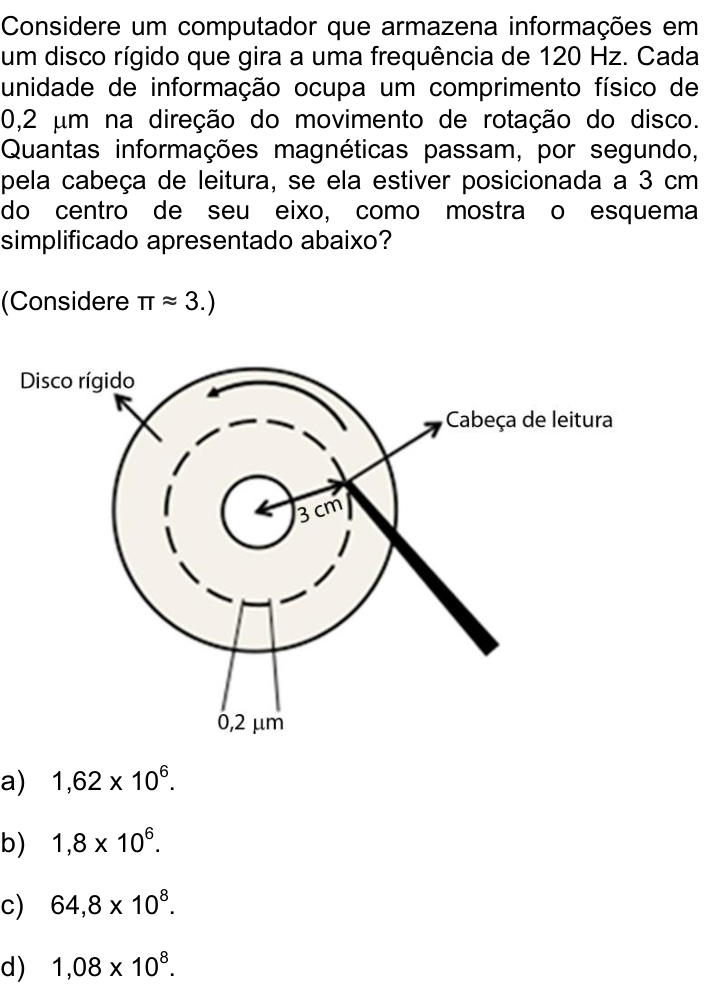 Questão 63 no caderno Q da UNICAMP 2015