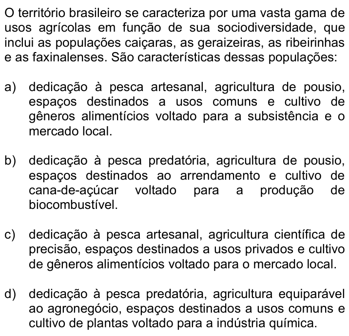 Questão 72 no caderno Q da UNICAMP 2015