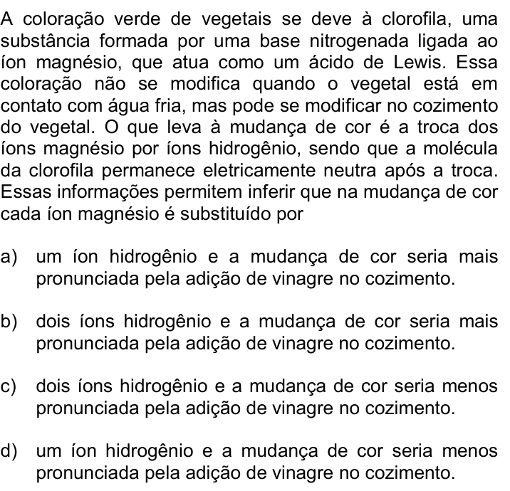 Questão 84 no caderno Q da UNICAMP 2015