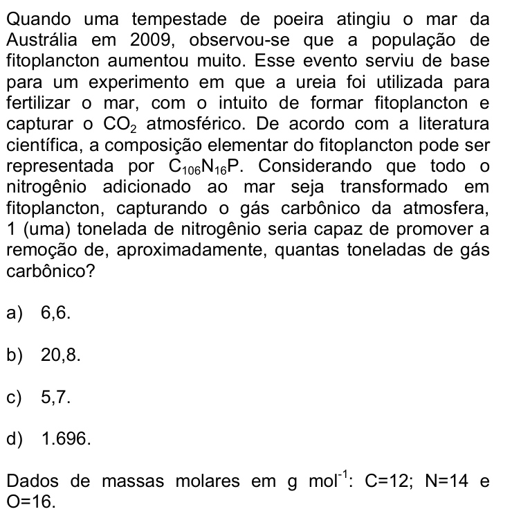Questão 90 no caderno Q da UNICAMP 2015