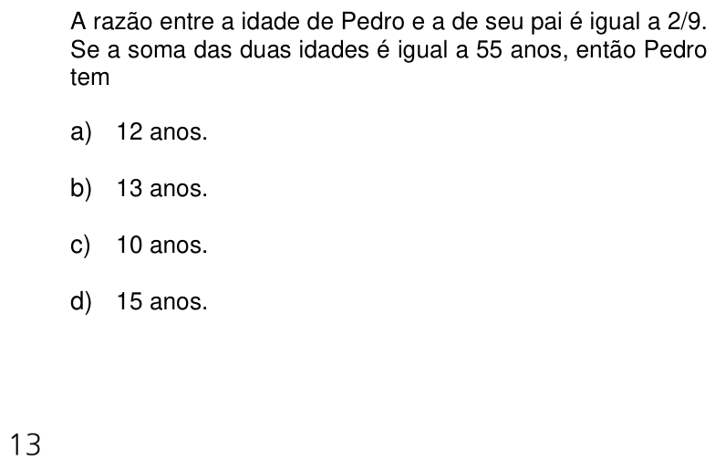 Questão 43 no caderno Q da UNICAMP 2014