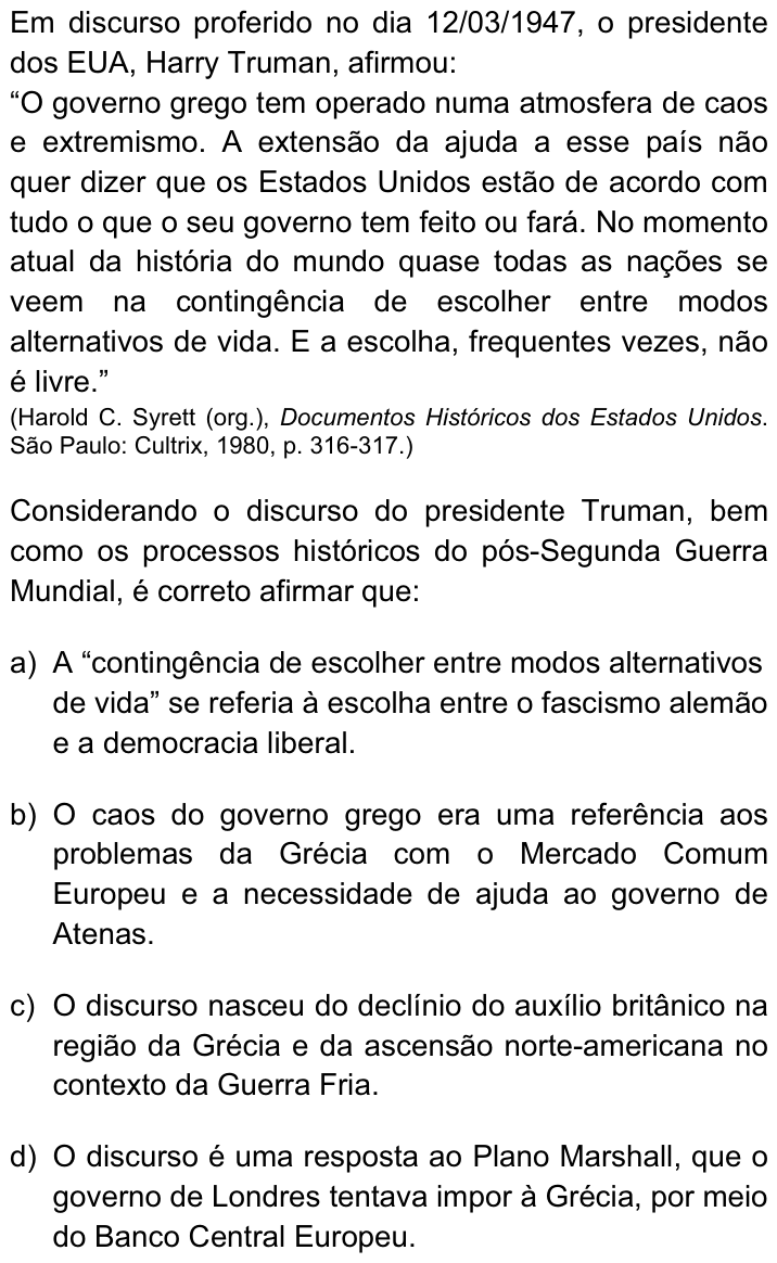 Questão 7 no caderno Q da UNICAMP 2013