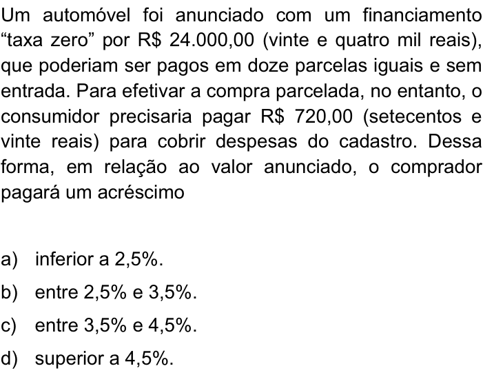 Questão 39 no caderno Q da UNICAMP 2013