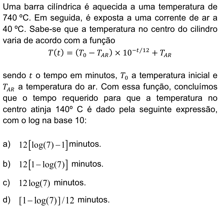 Questão 41 no caderno Q da UNICAMP 2013