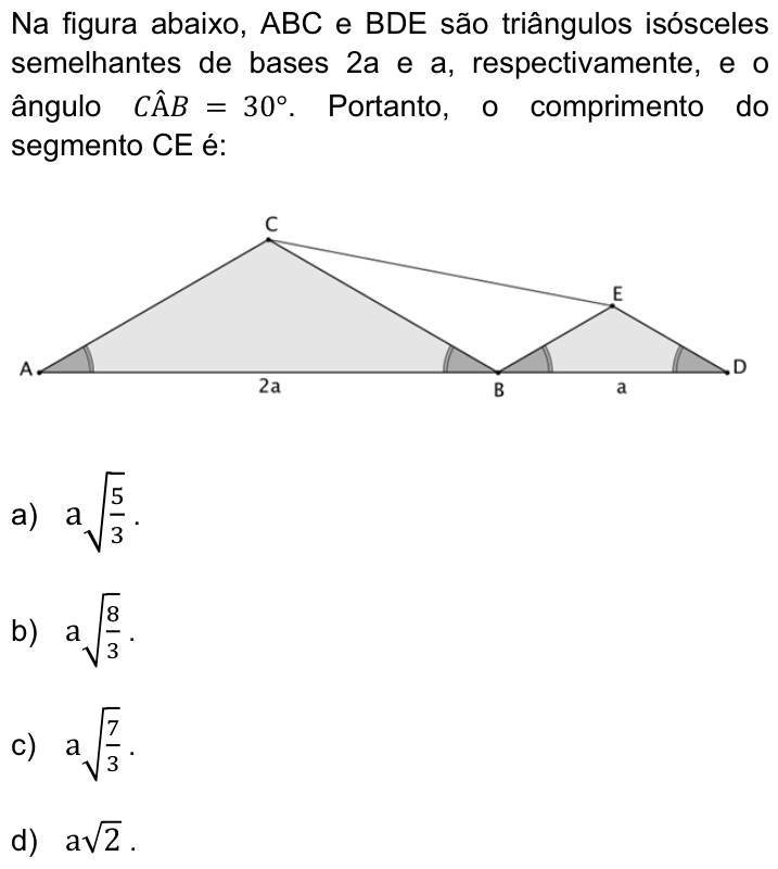 Questão 42 no caderno Q da UNICAMP 2013