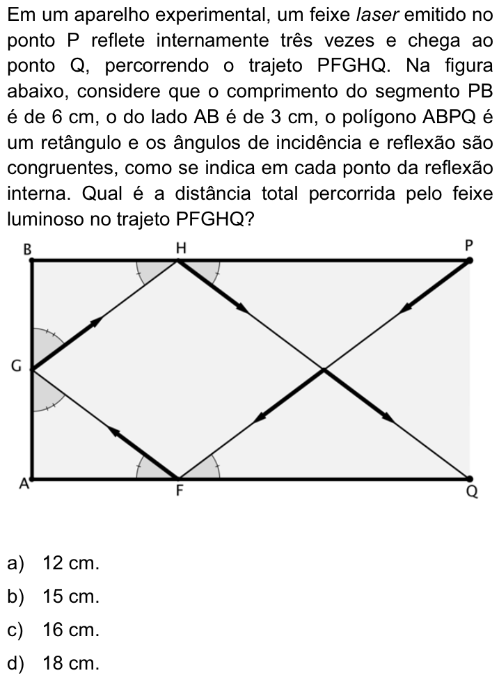 Questão 45 no caderno Q da UNICAMP 2013