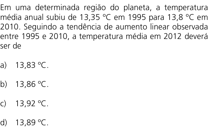 Questão 1 no caderno Q da UNICAMP 2012