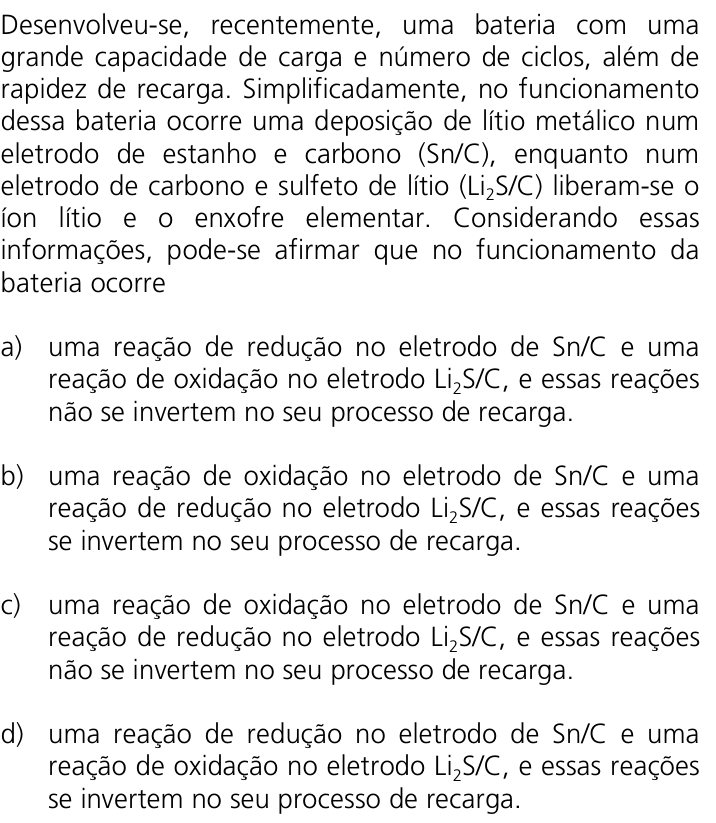 Questão 26 no caderno Q da UNICAMP 2012