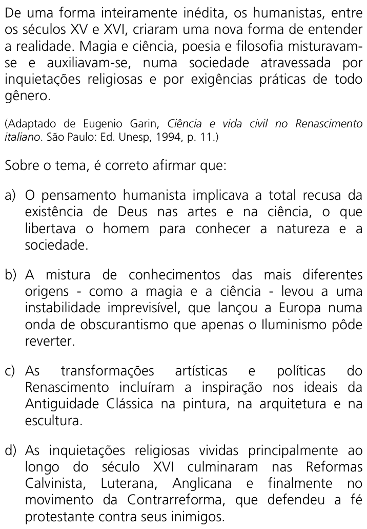Questão 32 no caderno Q da UNICAMP 2012