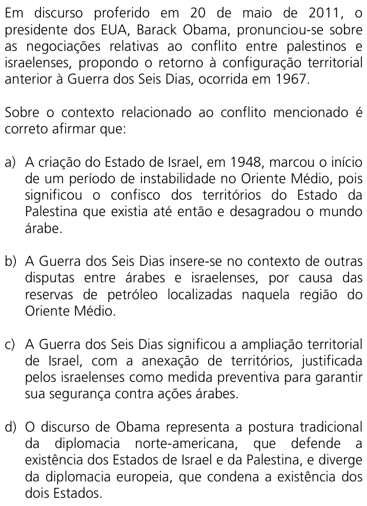 Questão 39 no caderno Q da UNICAMP 2012