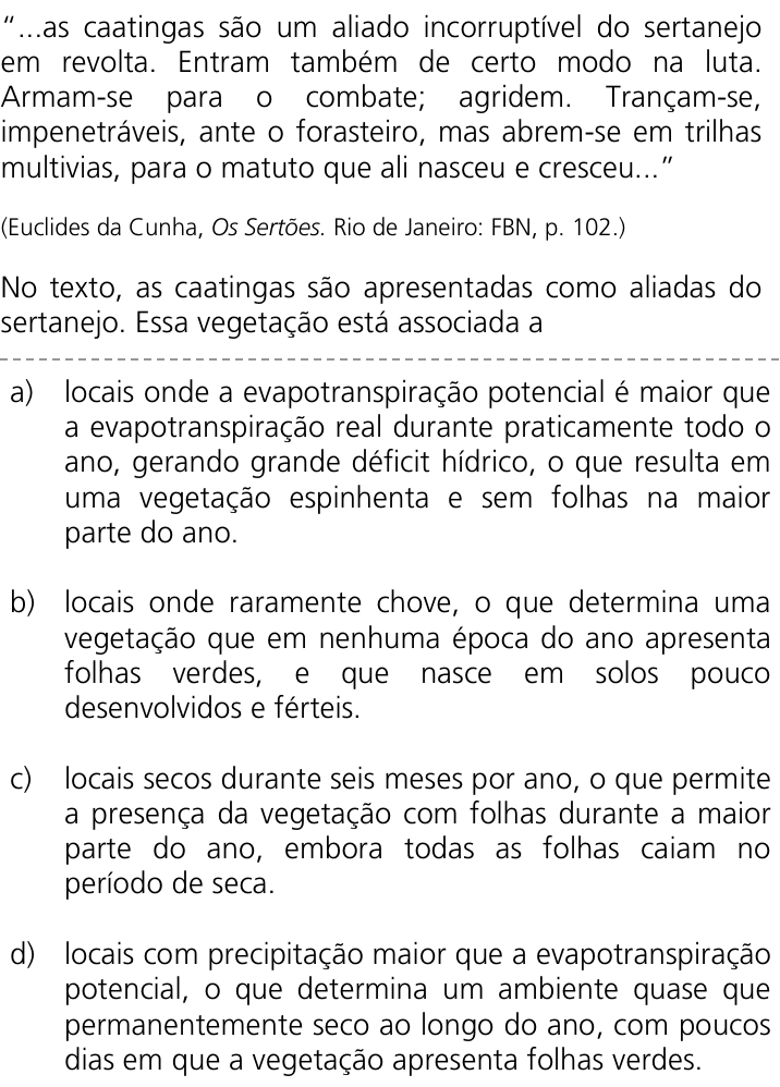 Questão 41 no caderno Q da UNICAMP 2012