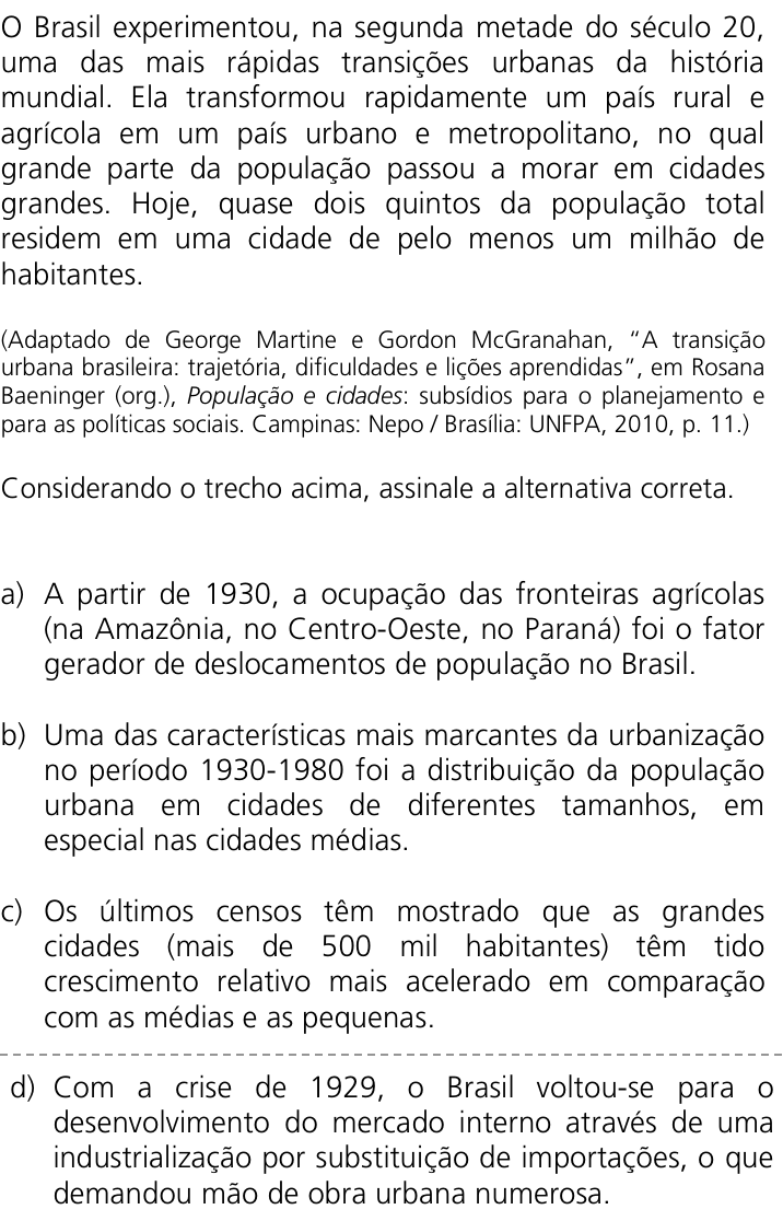 Questão 44 no caderno Q da UNICAMP 2012