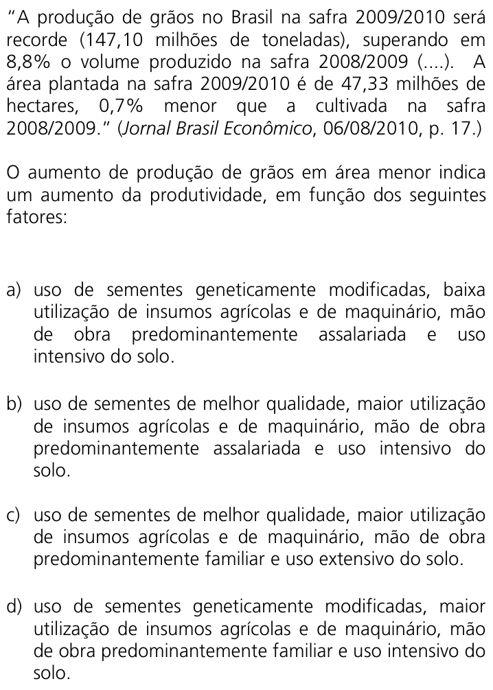 Questão 48 no caderno Q da UNICAMP 2012
