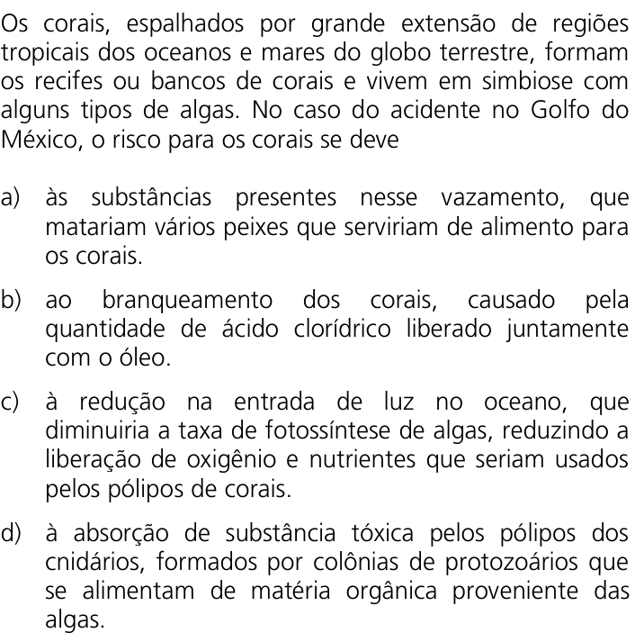 Questão 1 no caderno Q da UNICAMP 2011