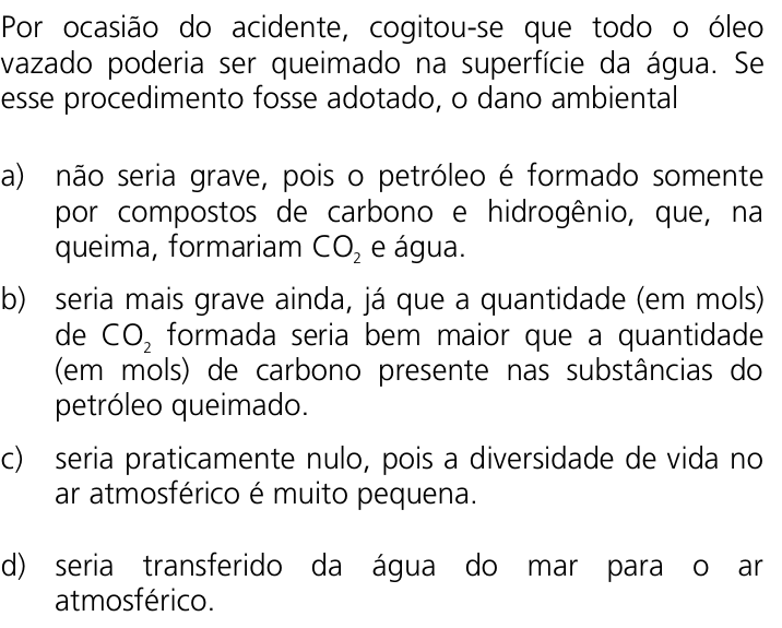 Questão 2 no caderno Q da UNICAMP 2011