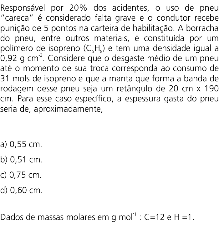 Questão 12 no caderno Q da UNICAMP 2011