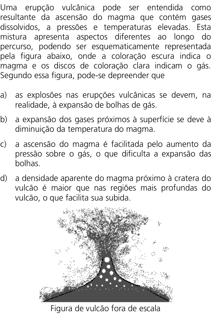 Questão 15 no caderno Q da UNICAMP 2011