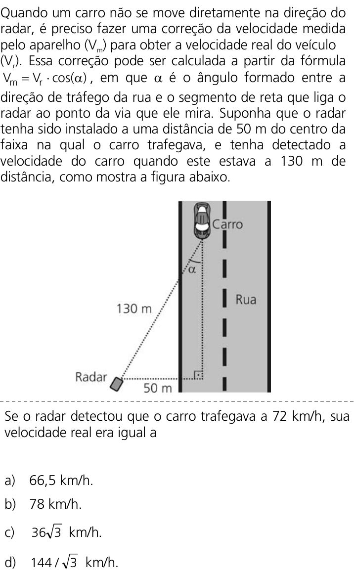 Questão 20 no caderno Q da UNICAMP 2011
