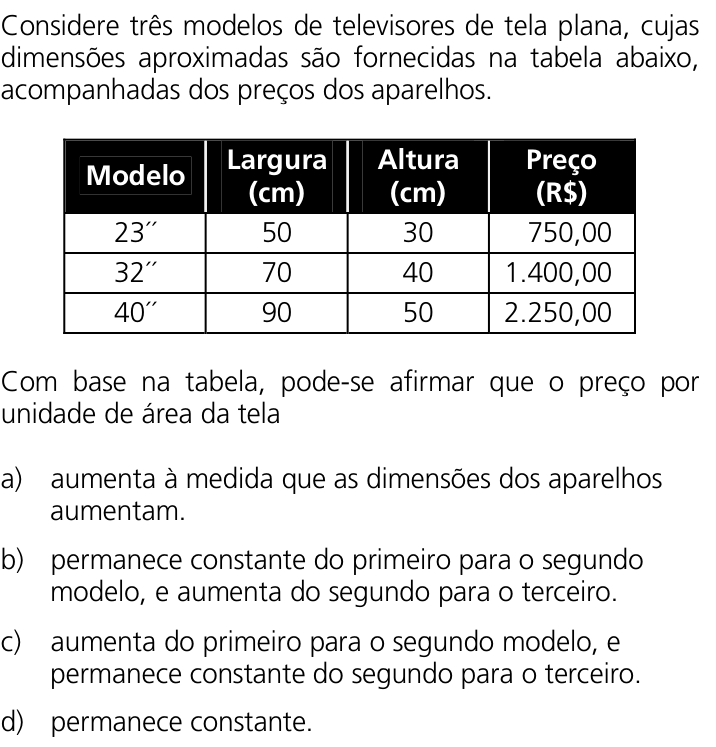 Questão 22 no caderno Q da UNICAMP 2011