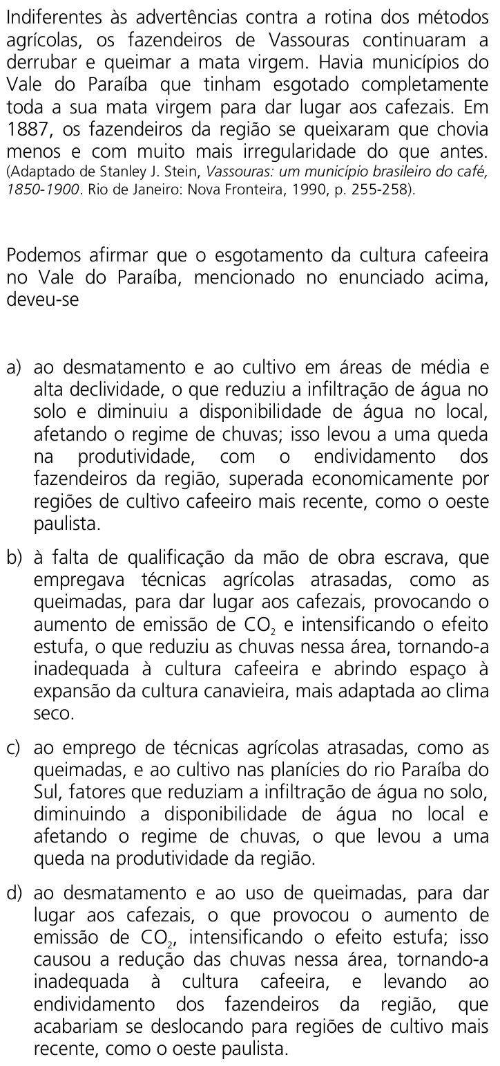Questão 40 no caderno Q da UNICAMP 2011