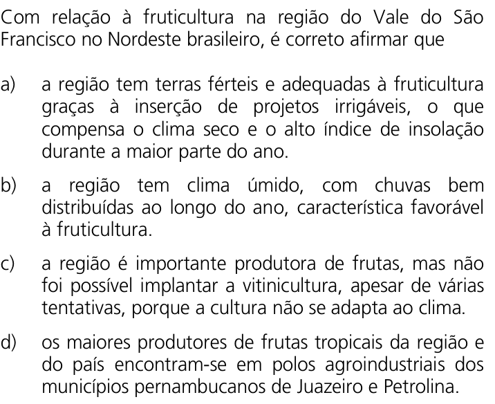 Questão 45 no caderno Q da UNICAMP 2011