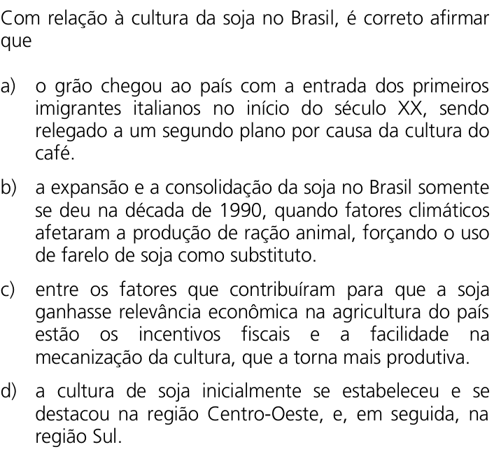 Questão 47 no caderno Q da UNICAMP 2011