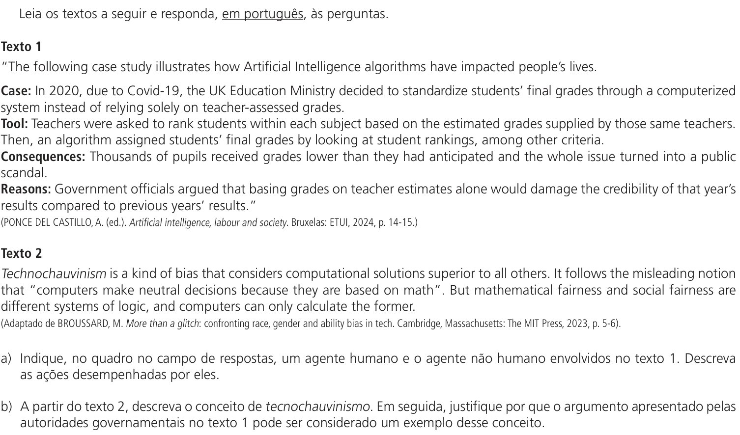Questão 7 no caderno  da 2ª fase da UNICAMP 2026