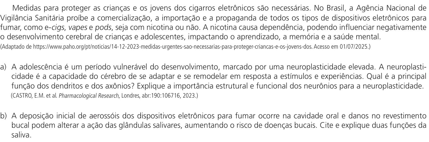 Questão 7 no caderno CB da 2ª fase da UNICAMP 2026