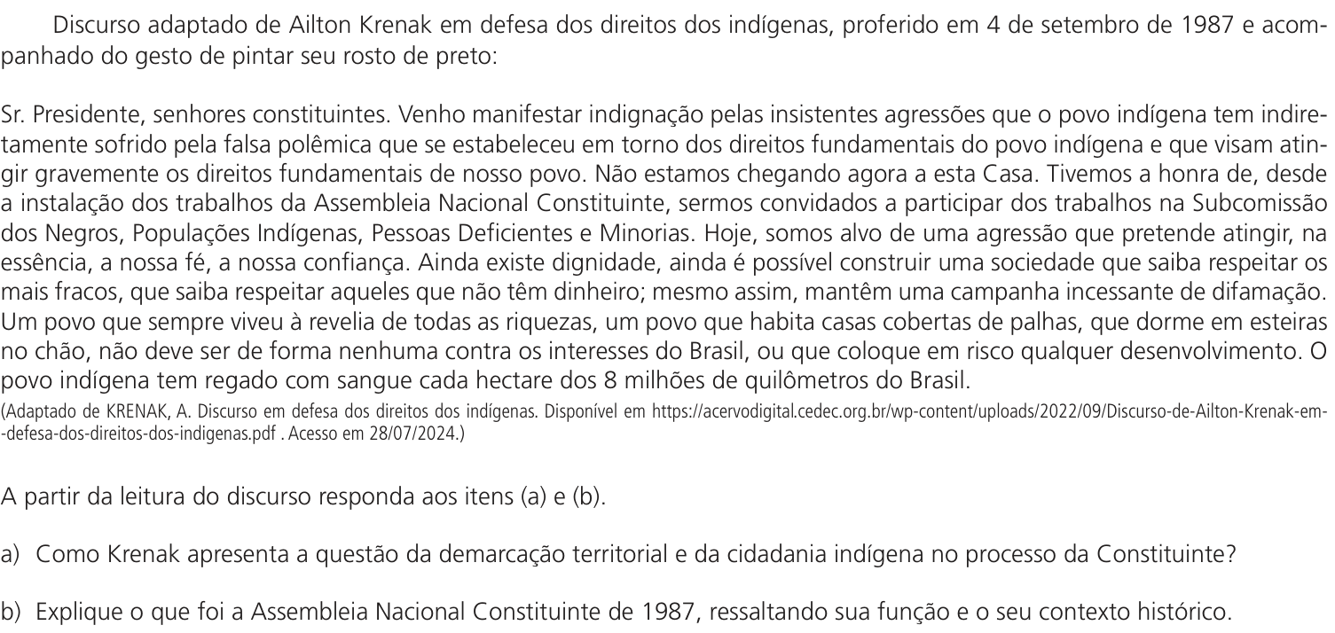 Questão 13 no caderno CH da 2ª fase da UNICAMP 2026