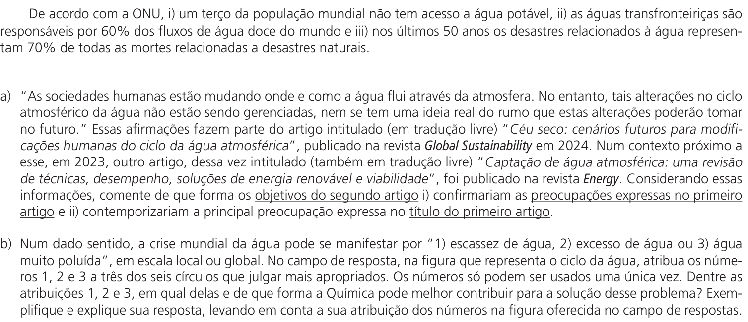 Questão 20 no caderno CB da 2ª fase da UNICAMP 2025