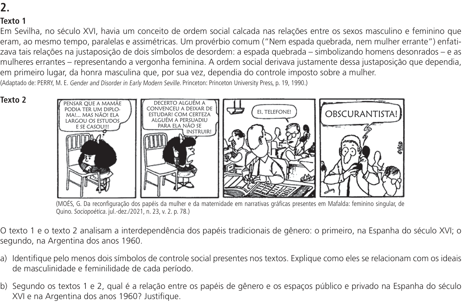 Questão 2 no caderno CB da 2ª fase da UNICAMP 2024