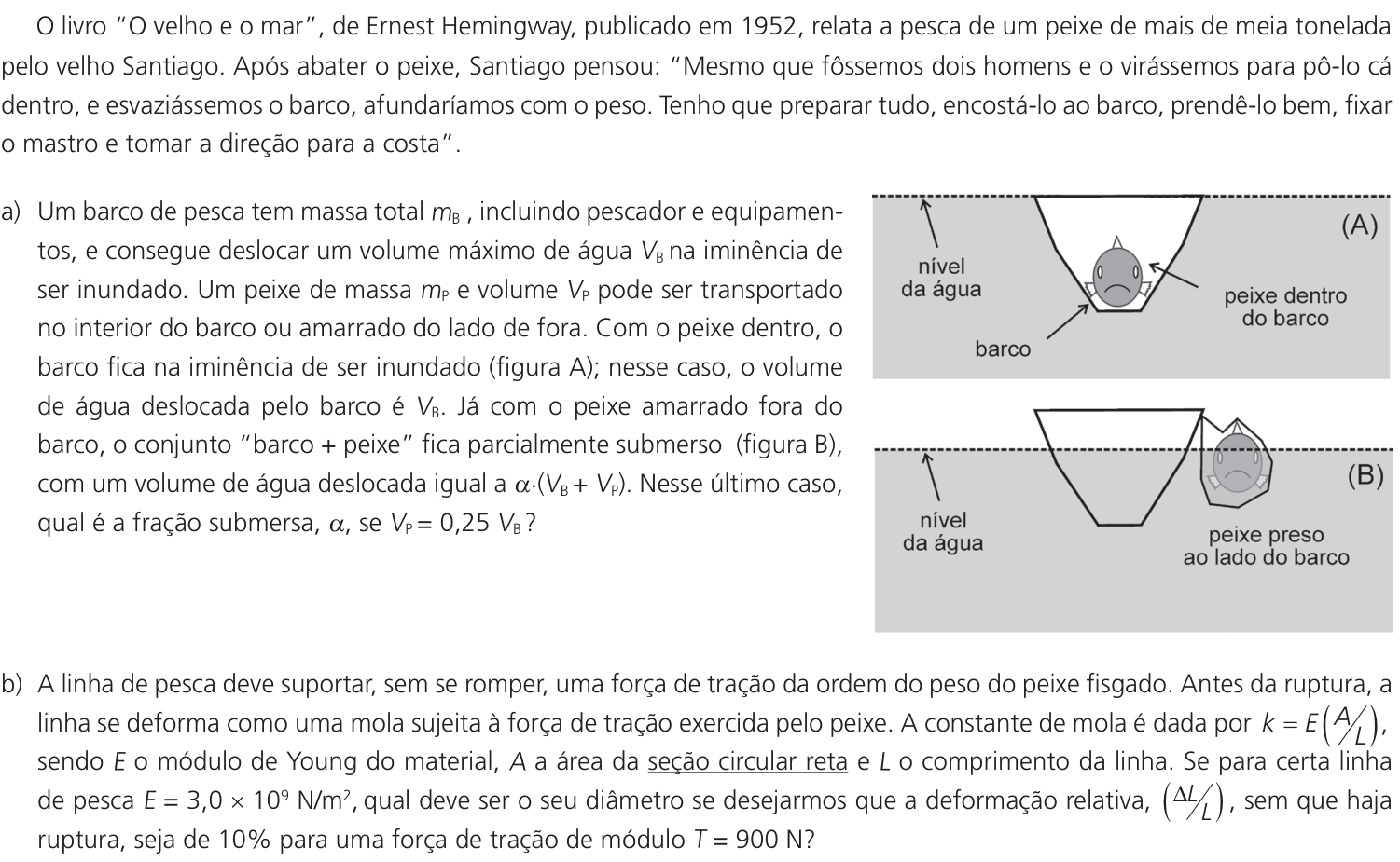 Questão 9 no caderno CE da 2ª fase da UNICAMP 2024