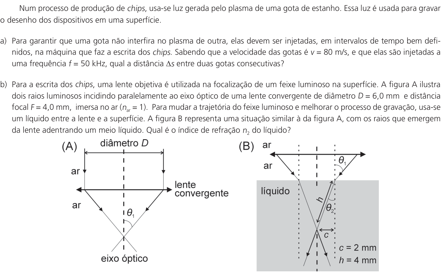 Questão 12 no caderno CE da 2ª fase da UNICAMP 2024