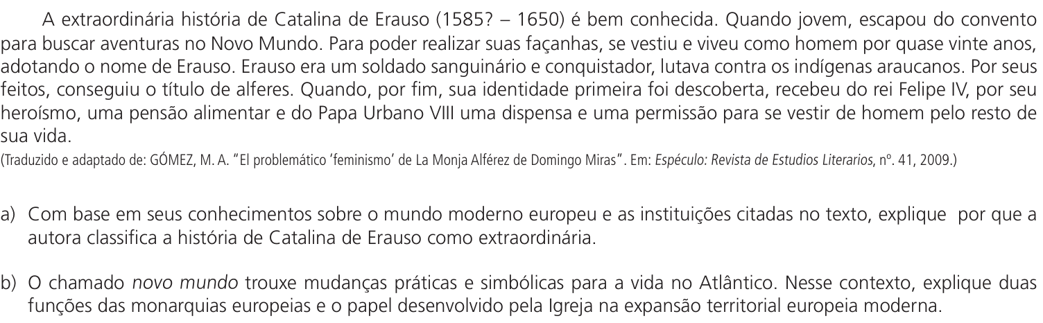 Questão 10 no caderno CH da 2ª fase da UNICAMP 2024