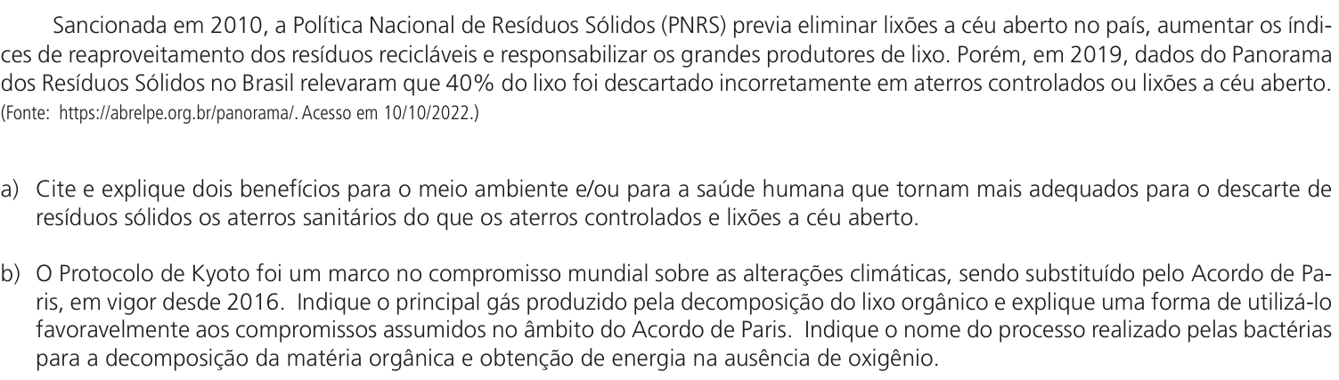 Questão 11 no caderno CB da 2ª fase da UNICAMP 2023