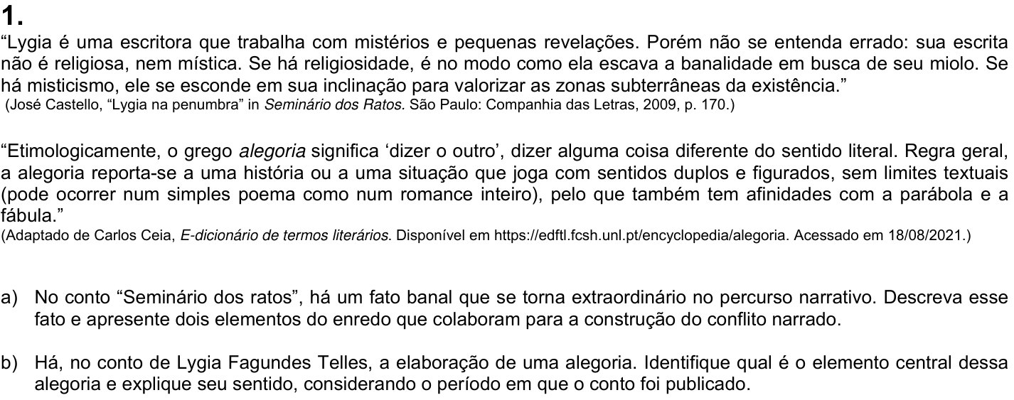 Questão 1 no caderno  da 2ª fase da UNICAMP 2022