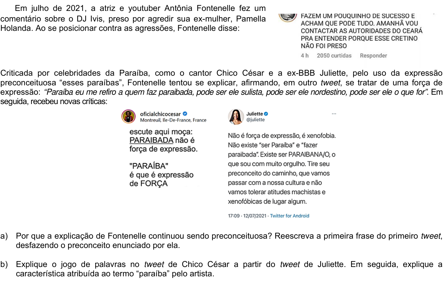 Questão 7 no caderno  da 2ª fase da UNICAMP 2022