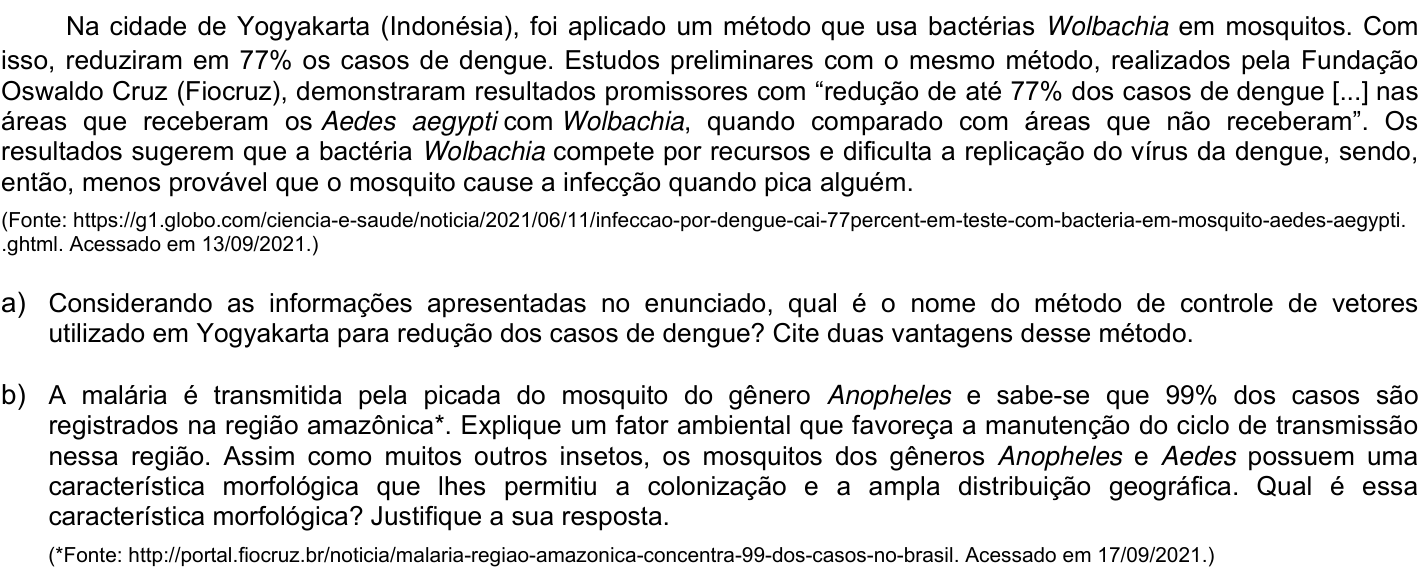 Questão 16 no caderno CB da 2ª fase da UNICAMP 2022