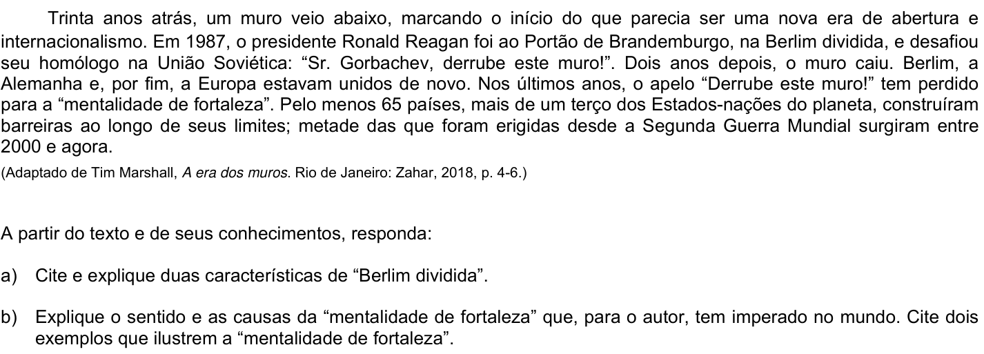 Questão 15 no caderno CH da 2ª fase da UNICAMP 2022