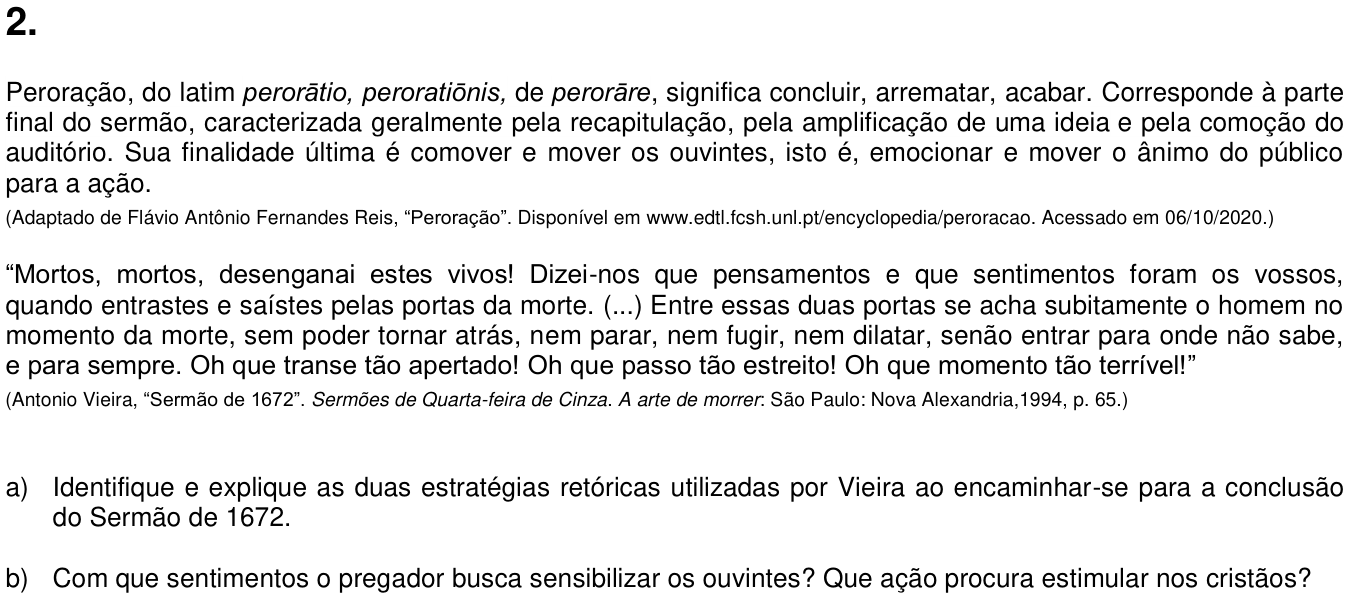 Questão 2 no caderno  da 2ª fase da UNICAMP 2021