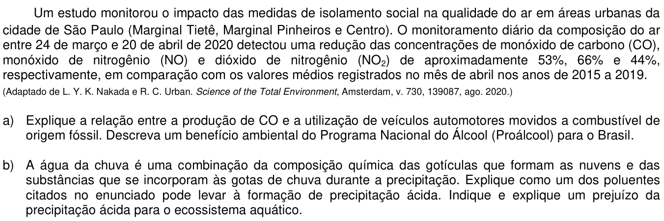 Questão 13 no caderno CB da 2ª fase da UNICAMP 2021