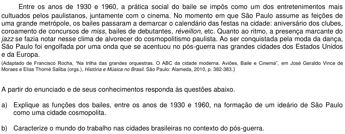 Questão 14 no caderno CH da 2ª fase da UNICAMP 2021