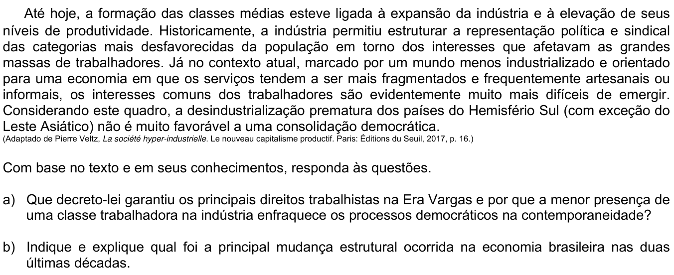 Questão 2 no caderno CB da 2ª fase da UNICAMP 2020