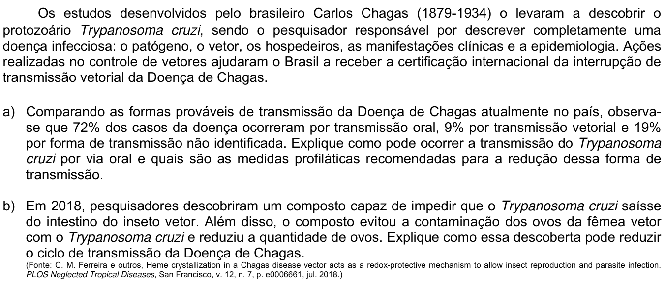 Questão 14 no caderno CB da 2ª fase da UNICAMP 2020