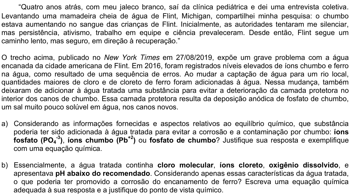 Questão 18 no caderno CB da 2ª fase da UNICAMP 2020