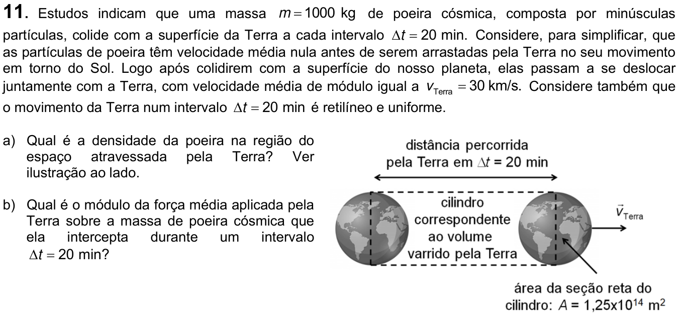 Questão 11 no caderno CE da 2ª fase da UNICAMP 2020