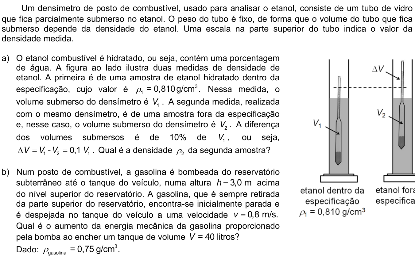 Questão 12 no caderno CE da 2ª fase da UNICAMP 2020