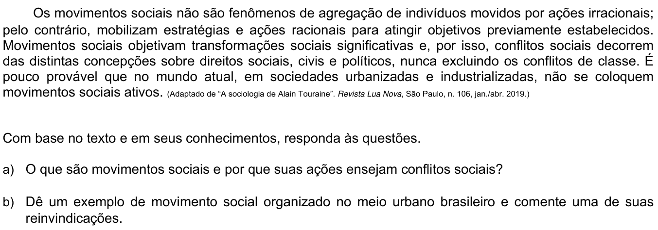 Questão 22 no caderno CH da 2ª fase da UNICAMP 2020