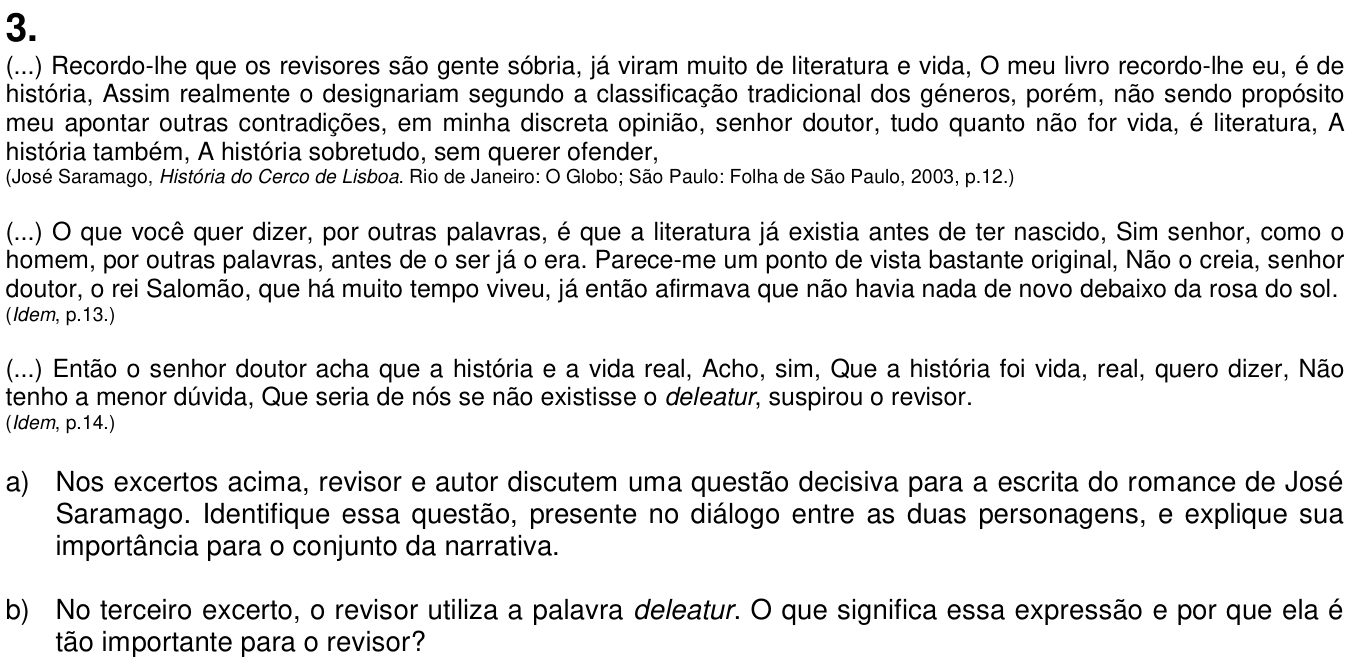 Questão 3 no caderno  da 2ª fase da UNICAMP 2019